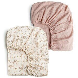 Muslin Crib Sheets for Girl Boy, 2 PCS Soft and Breathable Cotton Baby
